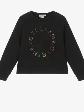 NWT Stella McCartney Black Sweatshirt with Multicolor Stud Logo
